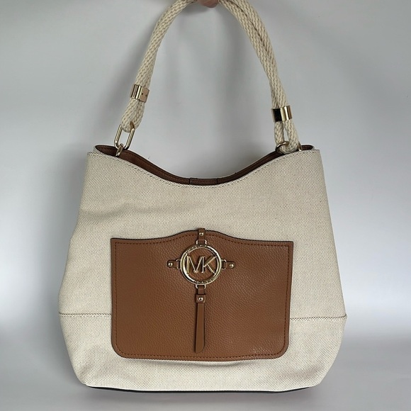 Michael Kors Amy Large Rope Hobo Shoulder Bag - Natural - Picture 1 of 11